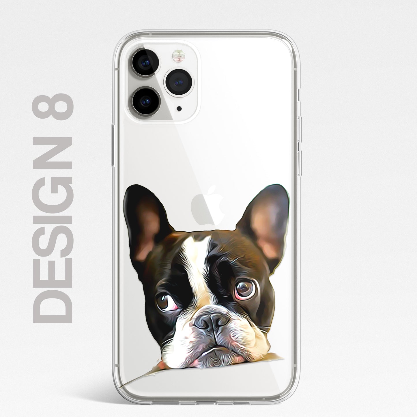 Bulldog French British Dog PET Portrait CLEAR Phone Cover Case for iPhone 14 13+