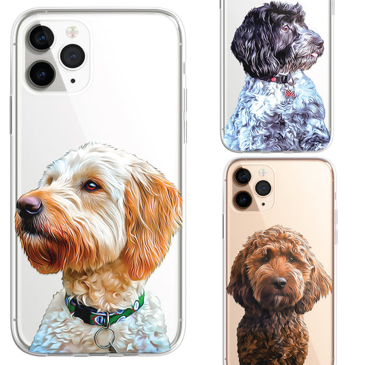 Doodle Cockapoo Dog Pet Phone Case Art CLEAR Cover Case for iPhone 14 13 12 Pro+