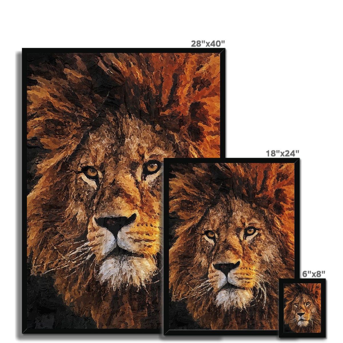 Lion Oil Palette Print Framed Print