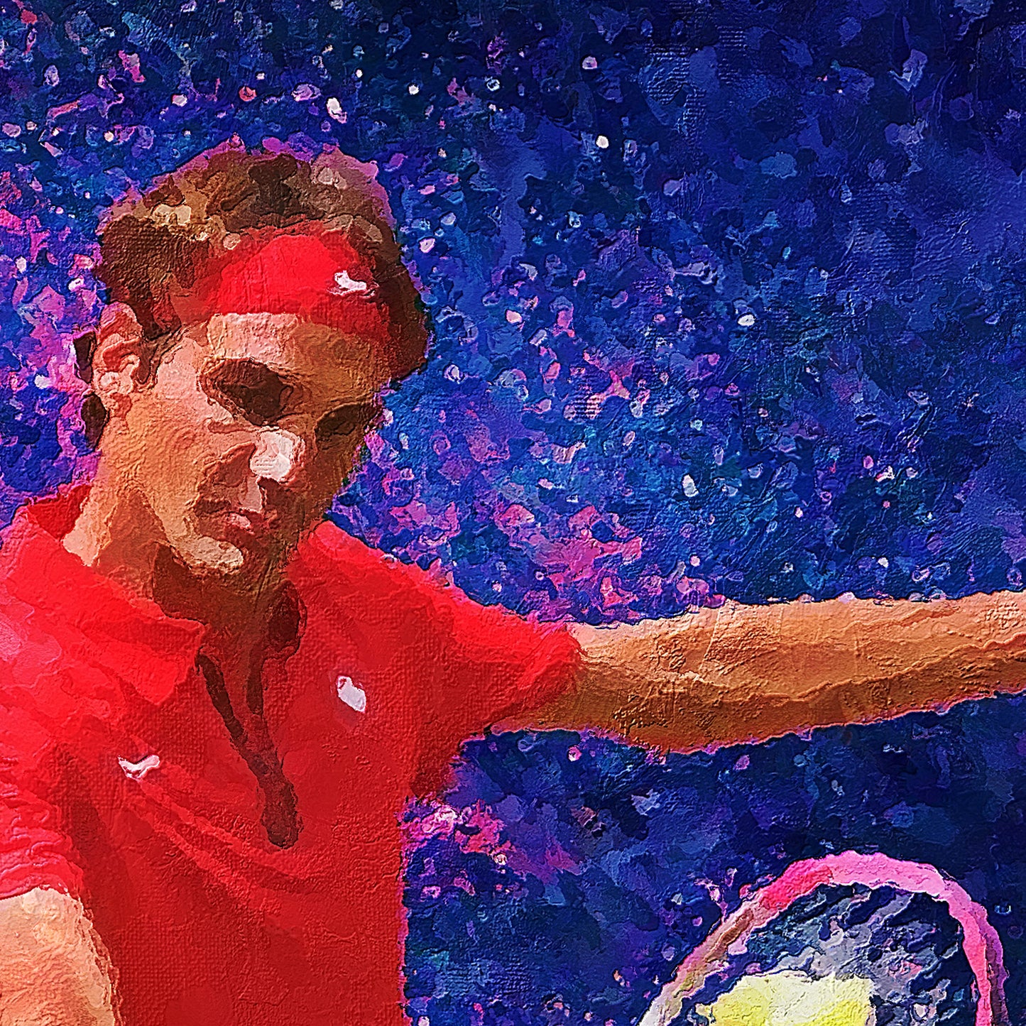 Limited Edition Roger Federer Portrait Oil Style Artwork Fine Art Print (Unframed) HALF PRICE OFFER