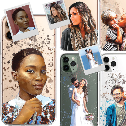 Personalised Custom Photo Portrait Phone Case Cover For iPhone 14 13 12 Samsung