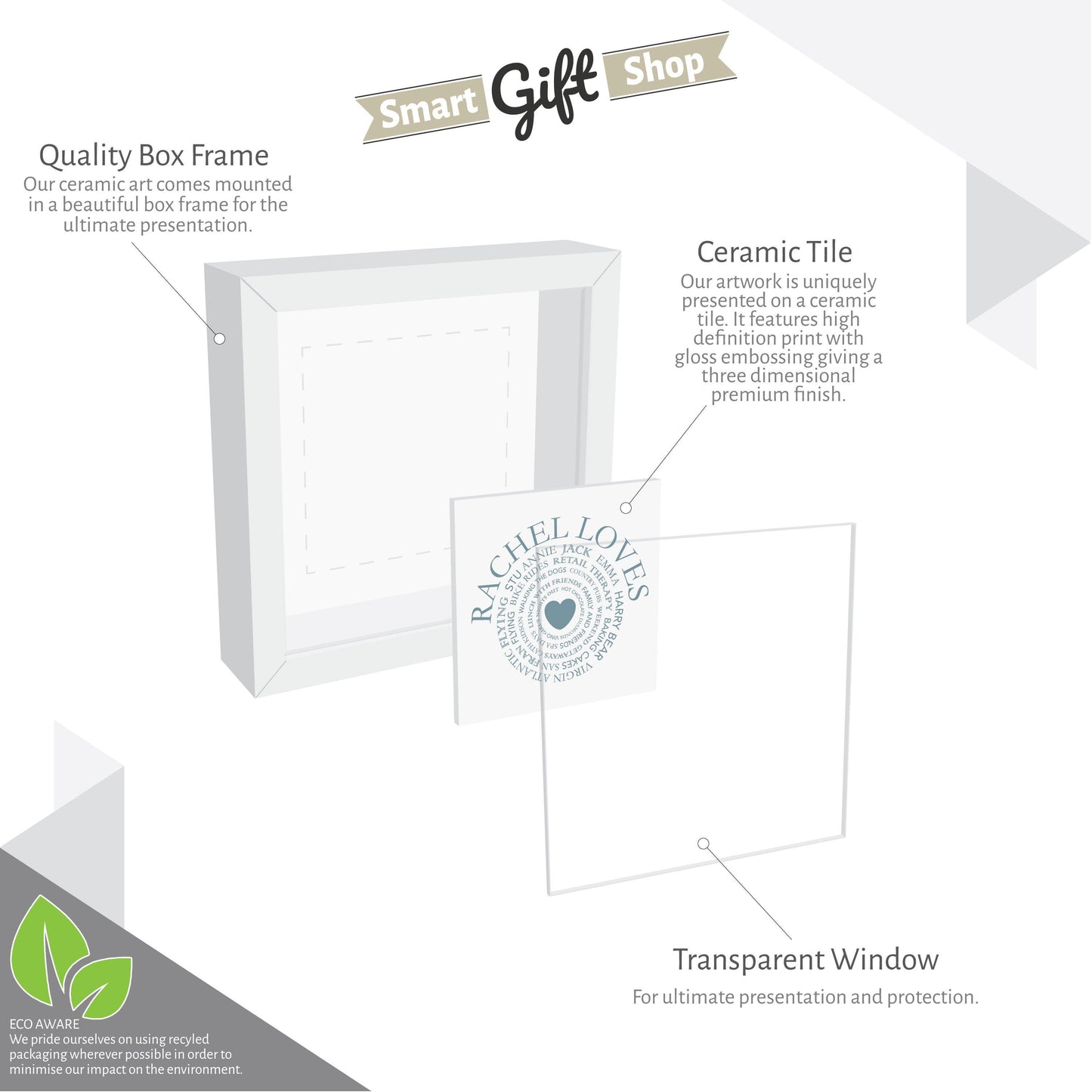 Panda Portrait Brush Splatter Style Artwork - Framed CERAMIC TILE Art