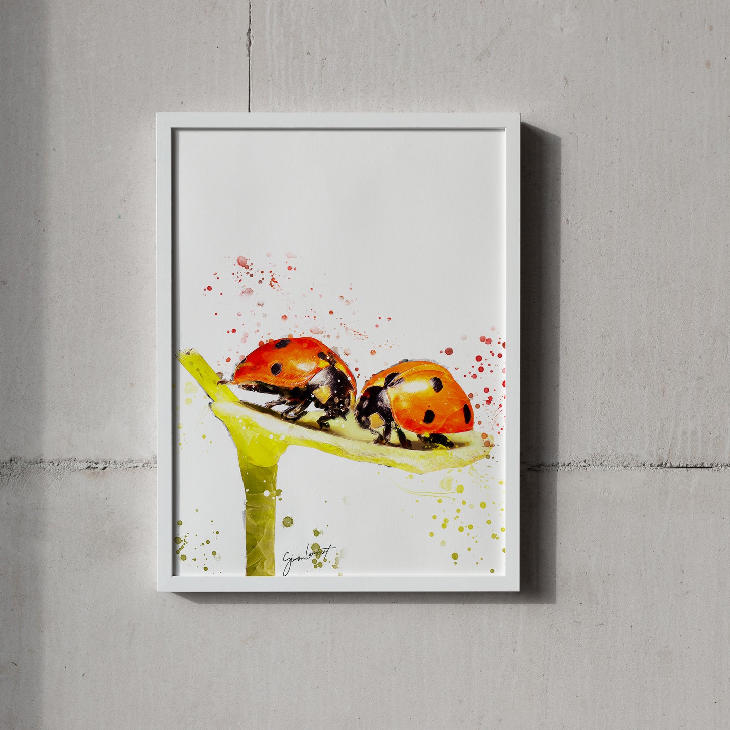 Ladybird Portrait Splatter Style Artwork Fine Art Print (Unframed)