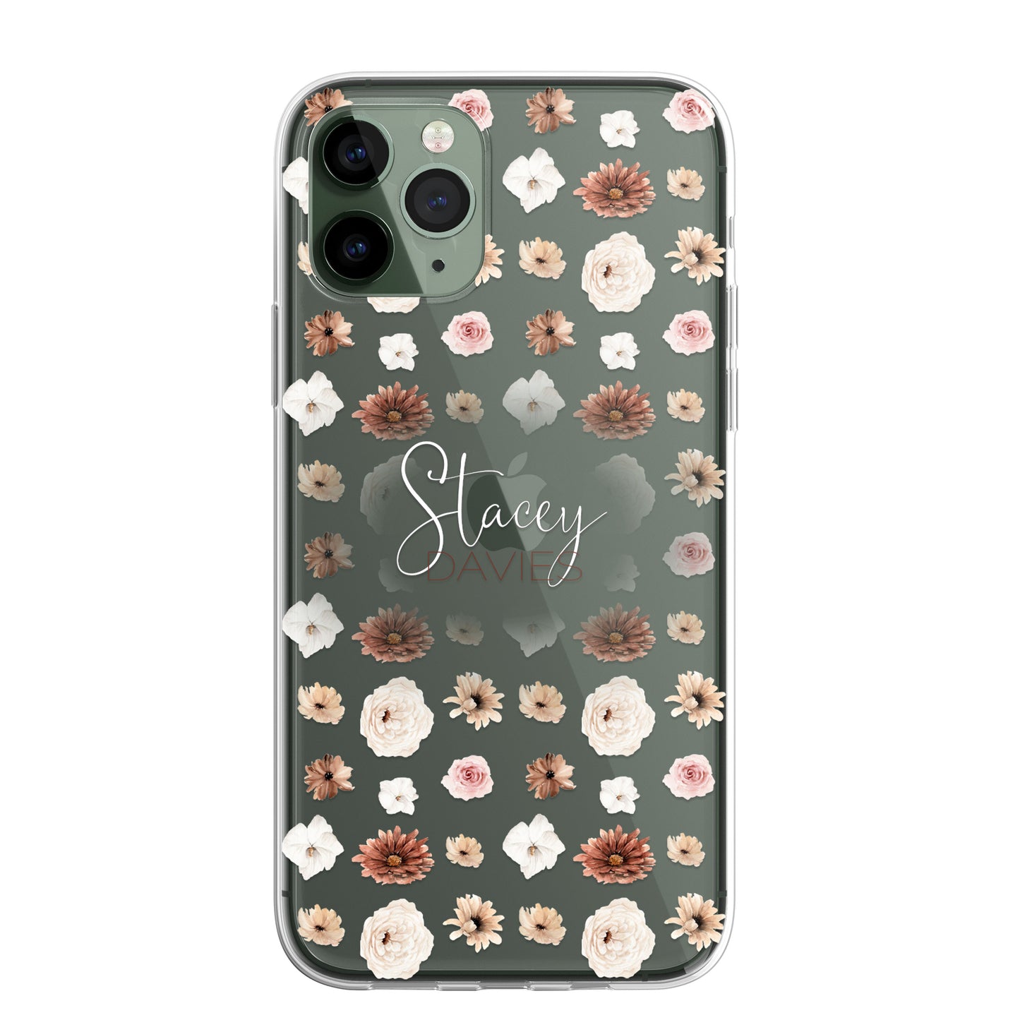 Personalised Floral Autumn Custom CLEAR Cover Case Flower for Samsung S21 S22