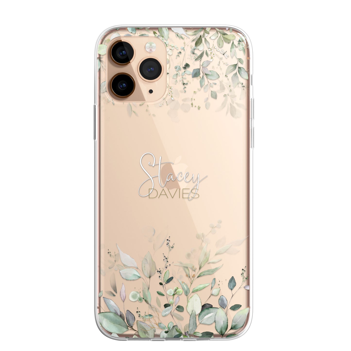 Personalised Floral Botanic Custom CLEAR Cover Case Flower for iPhone 14 12 11