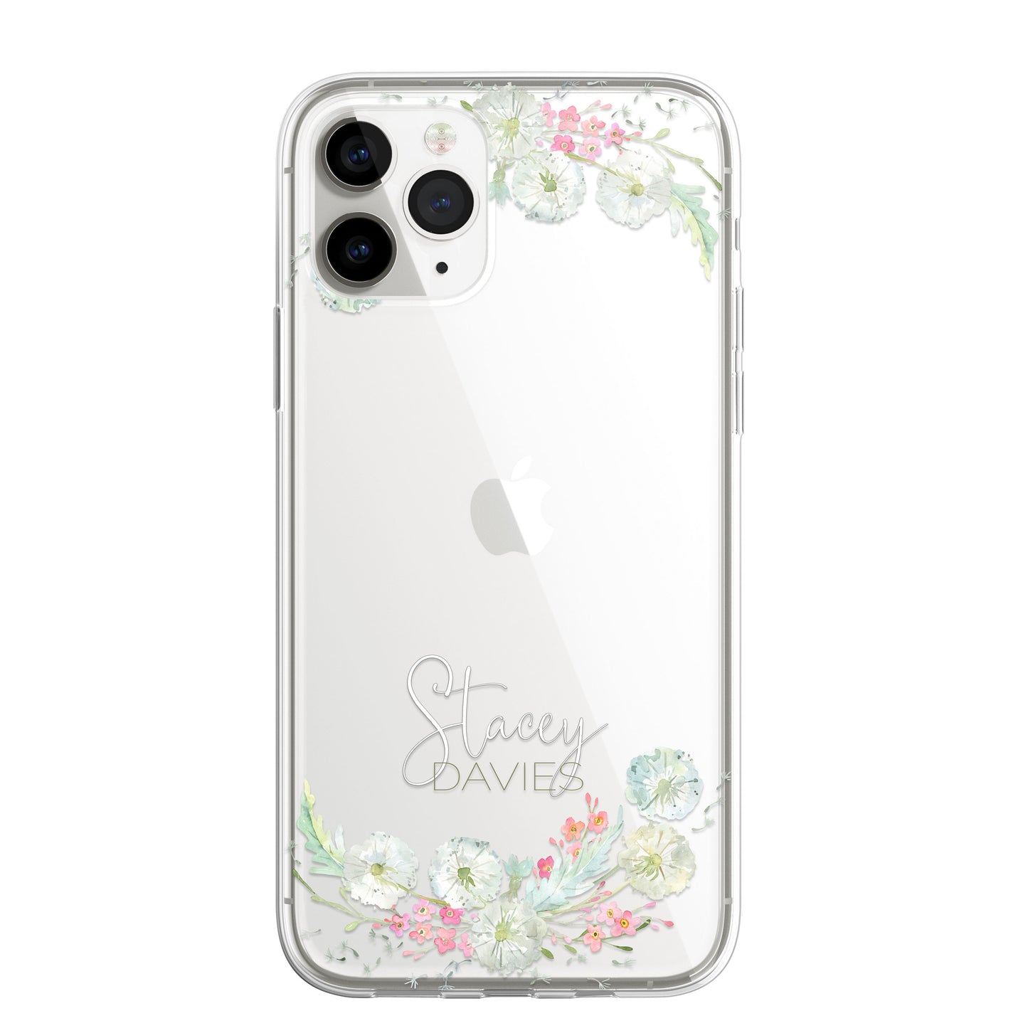 Personalised Floral Dandelion Custom CLEAR Cover Case Flower for iPhone 14 13 12