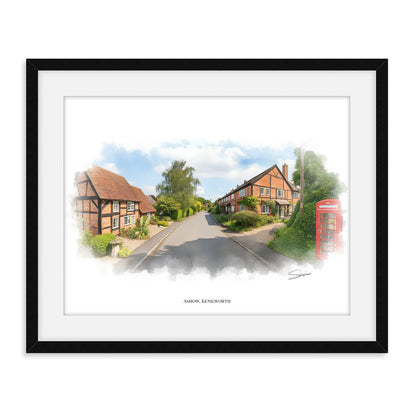 Kenilworth, Warwickshire Local Landmark Print - Ashow Village by Simon Lambert. Framed or Unframed Print Various Sizes