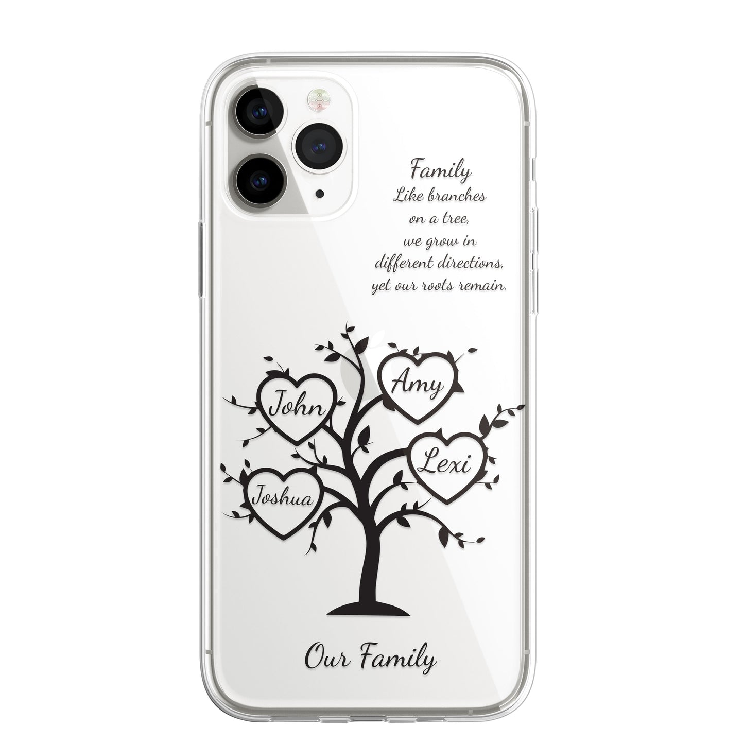 Personalised Custom Phone Cover Case Family Tree for iPhone 15 14 13 12+