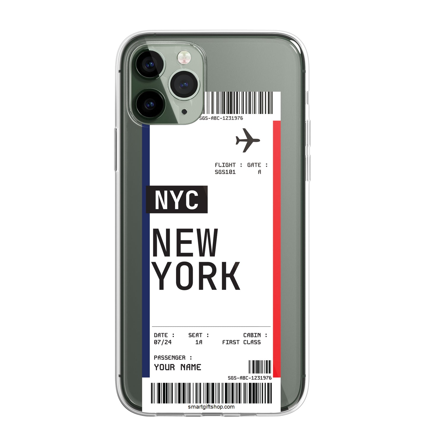 Personalised Custom Phone Cover Case Boarding Pass Holiday Airport for iPhone 15 14 13 12+