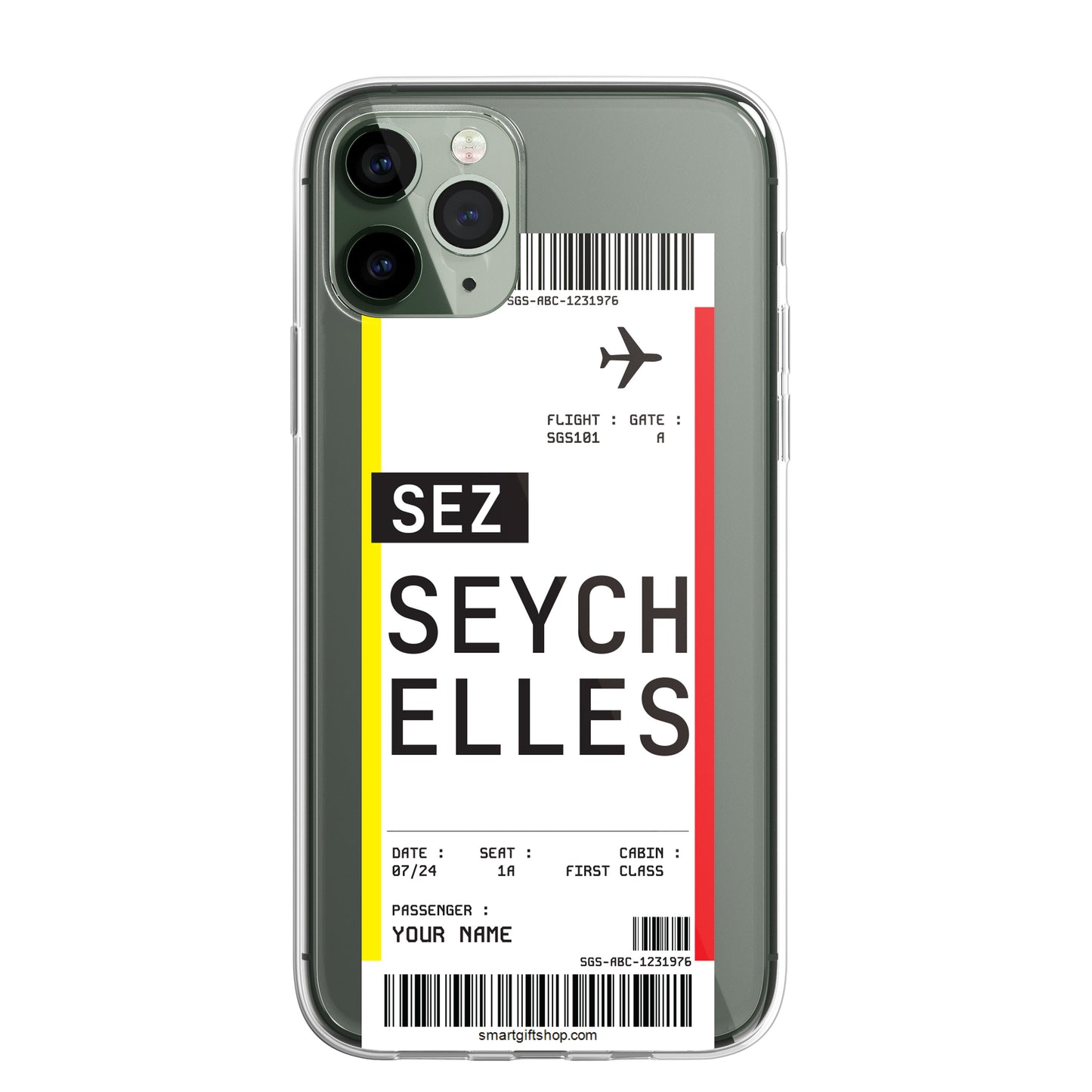 Personalised Custom Phone Cover Case Boarding Pass Holiday Airport for iPhone 15 14 13 12+