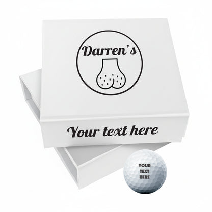 Personalised 9 Golf Ball Set in Customised Box - Joke Novelty "Custom Name's Balls!" with Branded Balls: Novelty Golfer's Gift, Father's Day, Birthday