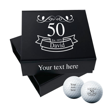 Happy Birthday Personalised Branded 9 Golf Ball Set in Customised Box - Golfer's Gift, Father's Day, Wedding Favour, Birthday