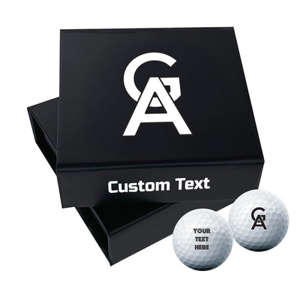 Personalised 9 Golf Ball Set in Customised Box - Your Own Monograms Initials with Branded Balls: Novelty Golfer's Gift, Father's Day, Birthday