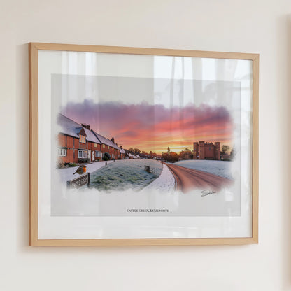 Kenilworth, Warwickshire Local Landmark Print - Castle Green Kenilworth by Simon Lambert. Framed or Unframed Print Various Sizes