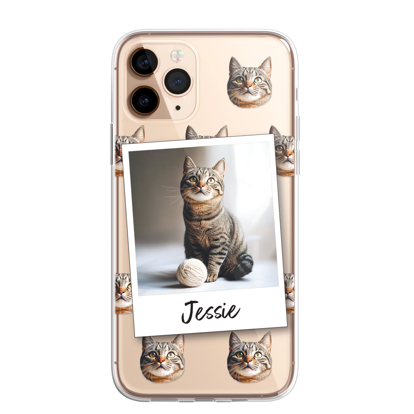 Personalised Pet Dog Cat Animal Portrait Phone Case Cover in CLEAR Silicone with Custom Brush Effect for for for iPhone 16 15 14 13 12+ CUSTOMISE ONLINE