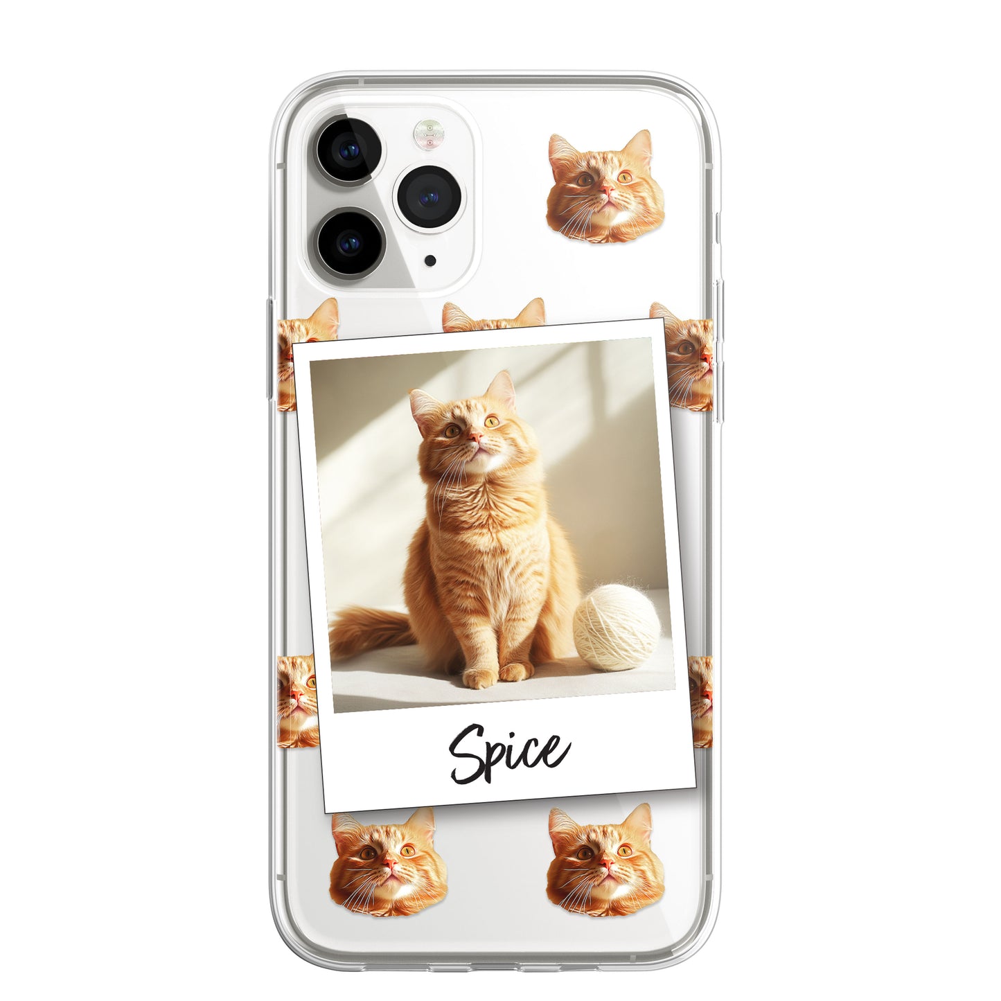 Personalised Pet Dog Cat Animal Portrait Phone Case Cover in CLEAR Silicone with Custom Brush Effect for for for iPhone 16 15 14 13 12+ CUSTOMISE ONLINE