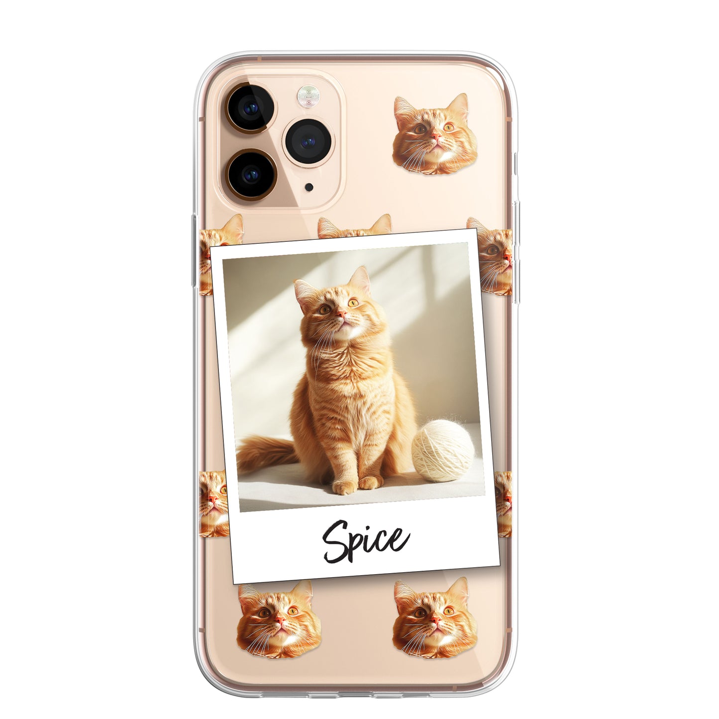 Personalised Pet Dog Cat Animal Portrait Phone Case Cover in CLEAR Silicone with Custom Brush Effect for for for iPhone 16 15 14 13 12+ CUSTOMISE ONLINE