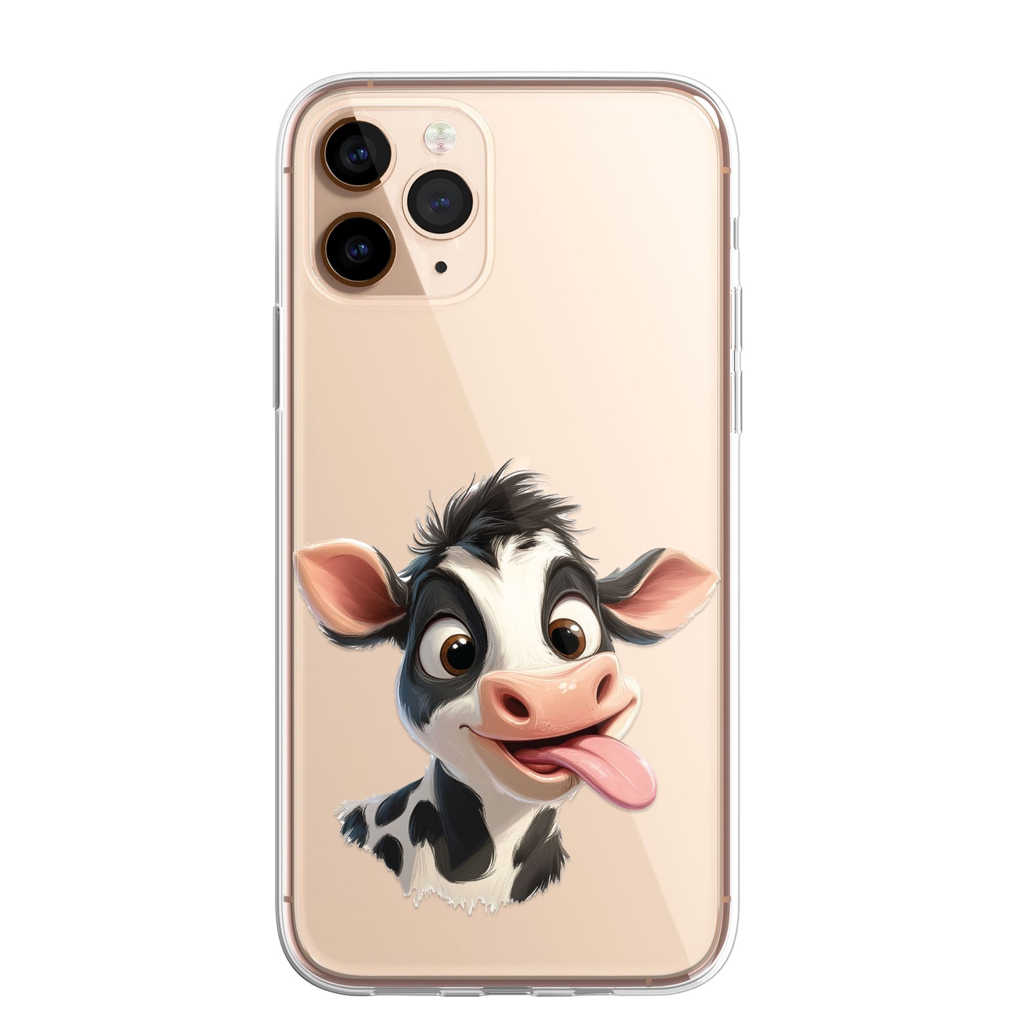 Cow Custom Cartoon Phone Case Personalised CLEAR Cute Family Splatter Phone Cover Case for iPhone 16 15 14 13 12 11