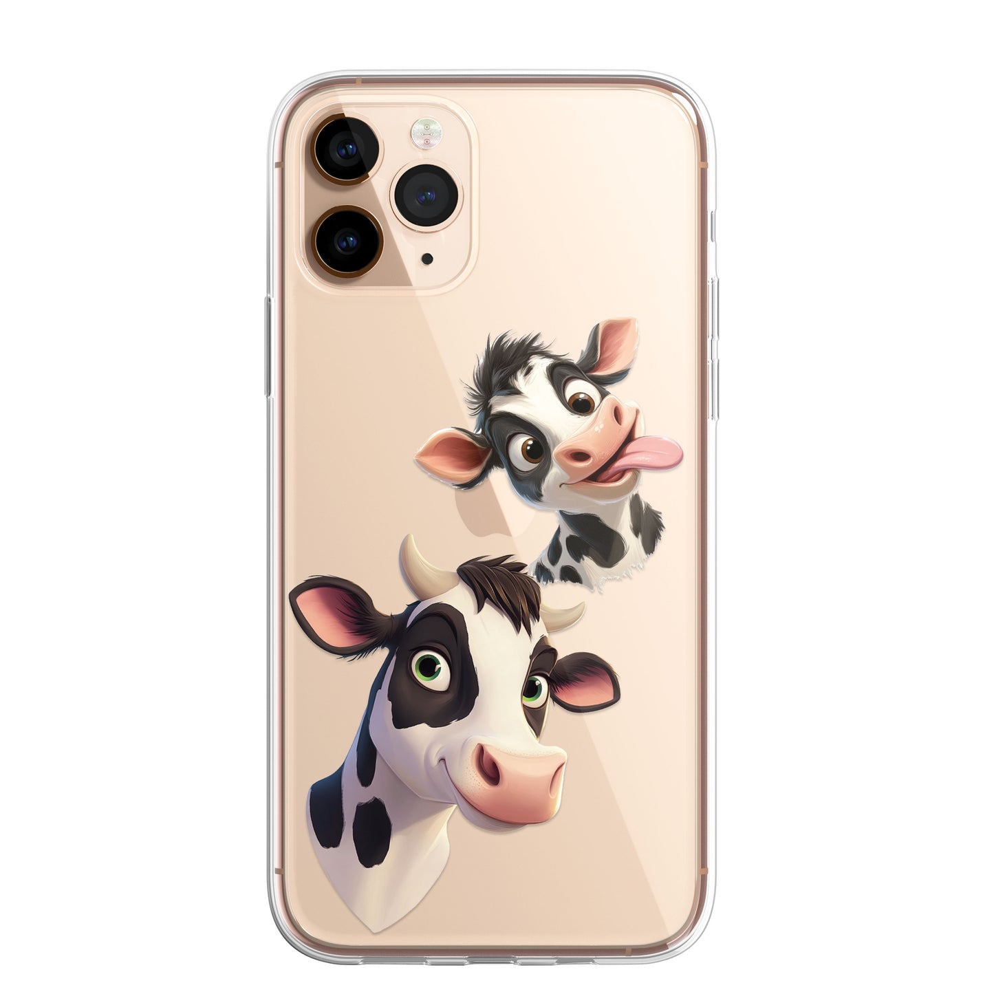 Cow Custom Cartoon Phone Case Personalised CLEAR Cute Family Splatter Phone Cover Case for iPhone 16 15 14 13 12 11