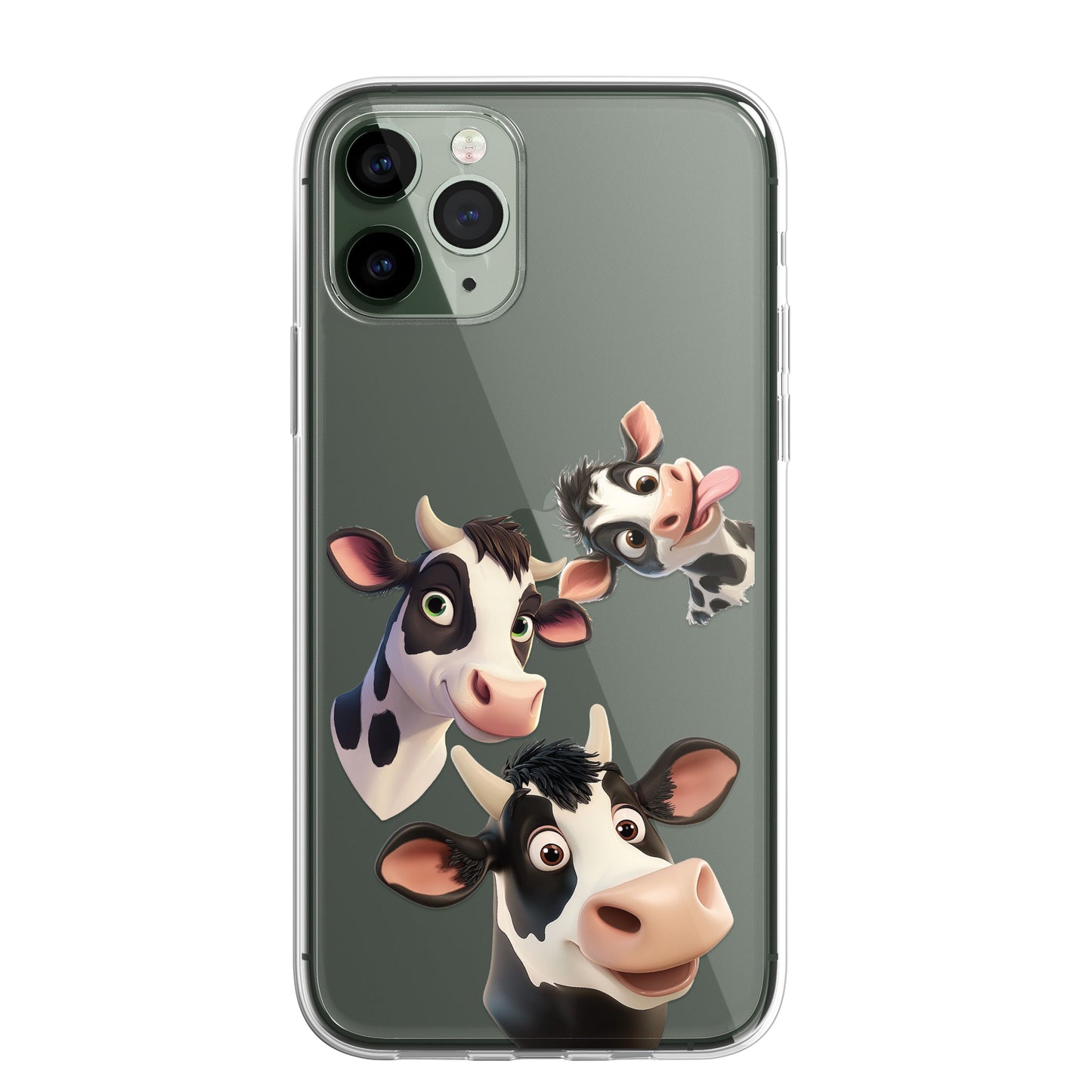 Cow Custom Cartoon Phone Case Personalised CLEAR Cute Family Splatter Phone Cover Case for iPhone 16 15 14 13 12 11