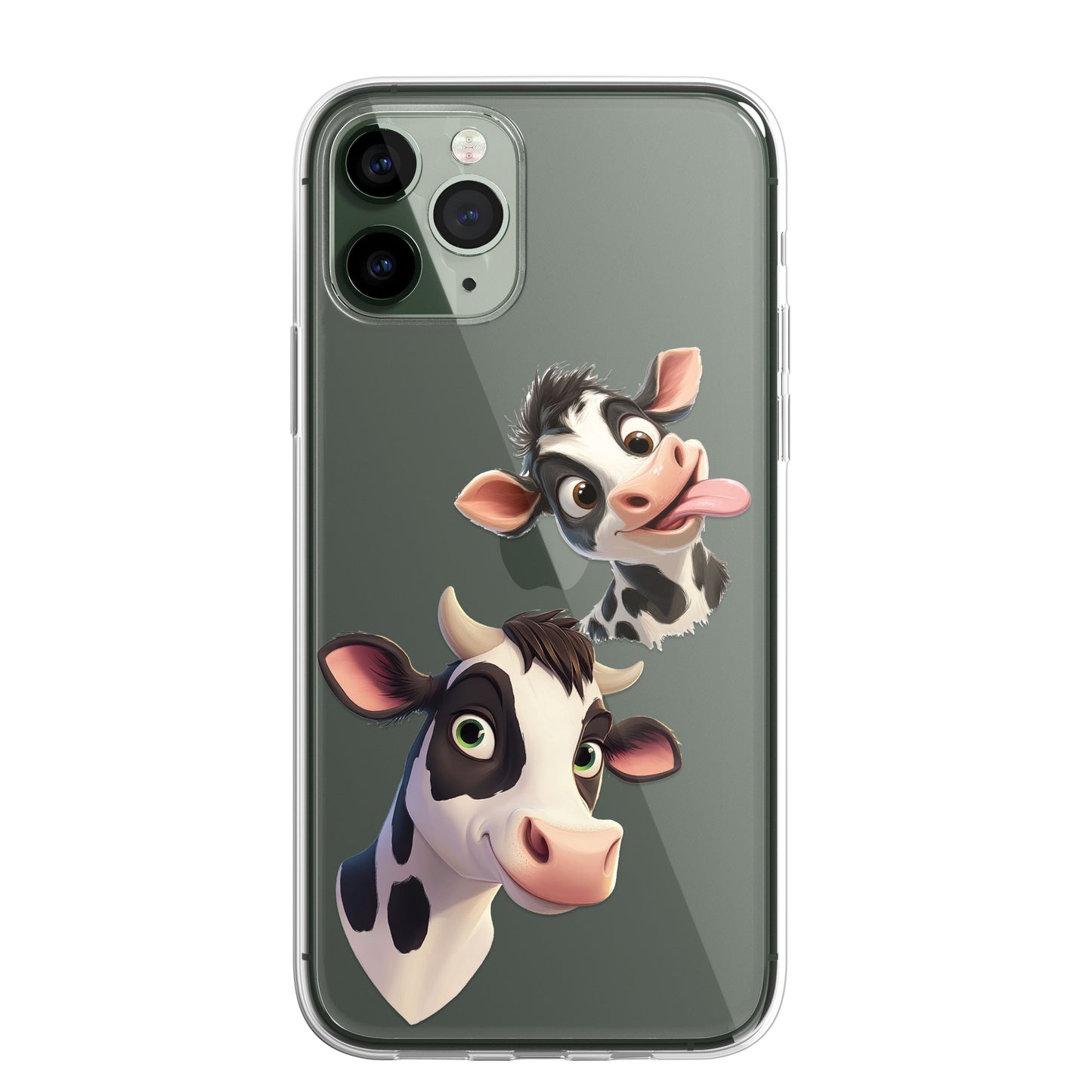 Cow Custom Cartoon Phone Case Personalised CLEAR Cute Family Splatter Phone Cover Case for iPhone 16 15 14 13 12 11