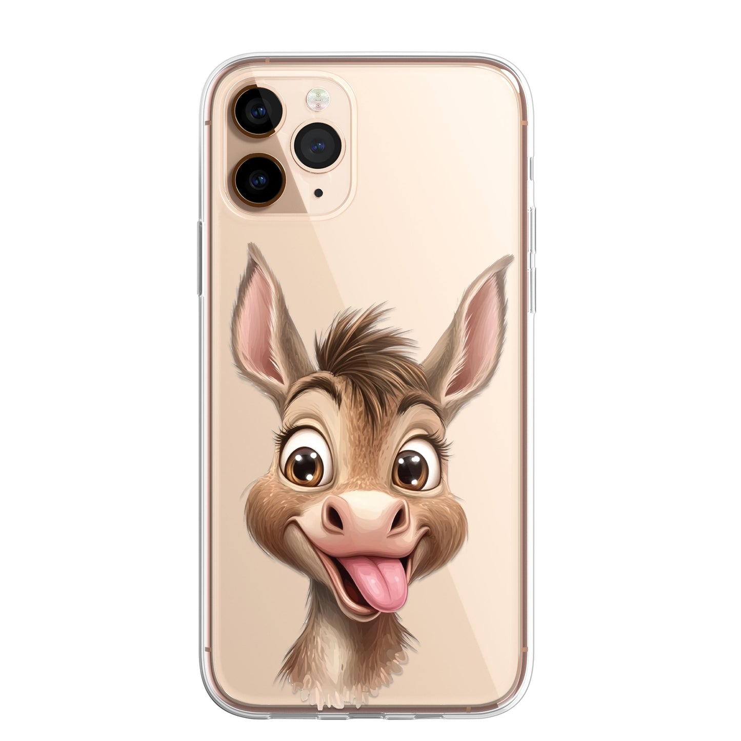 Donkey Custom Cartoon Phone Case Personalised CLEAR Cute Family Splatter Phone Cover Case for iPhone 16 15 14 13 12 11