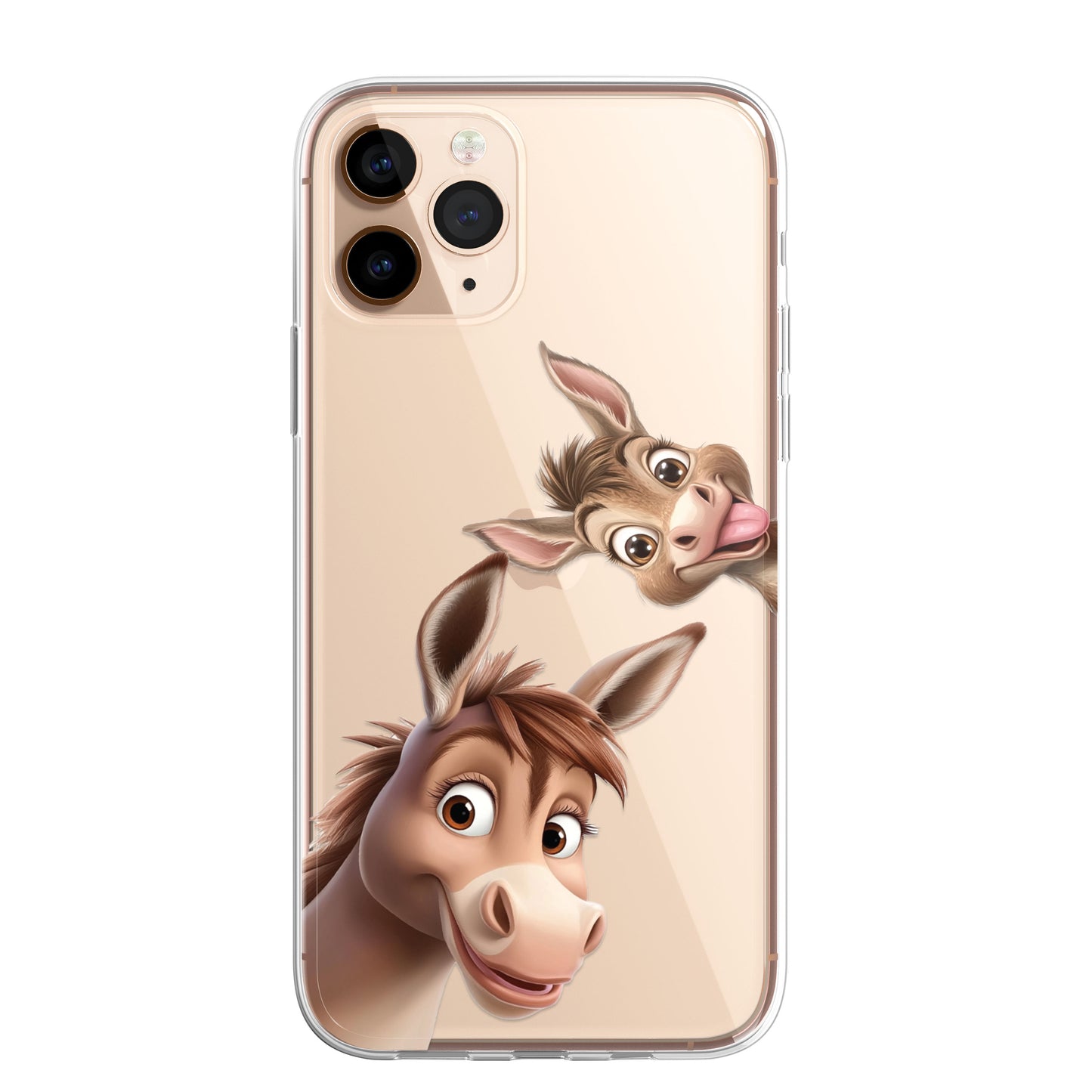 Donkey Custom Cartoon Phone Case Personalised CLEAR Cute Family Splatter Phone Cover Case for iPhone 16 15 14 13 12 11