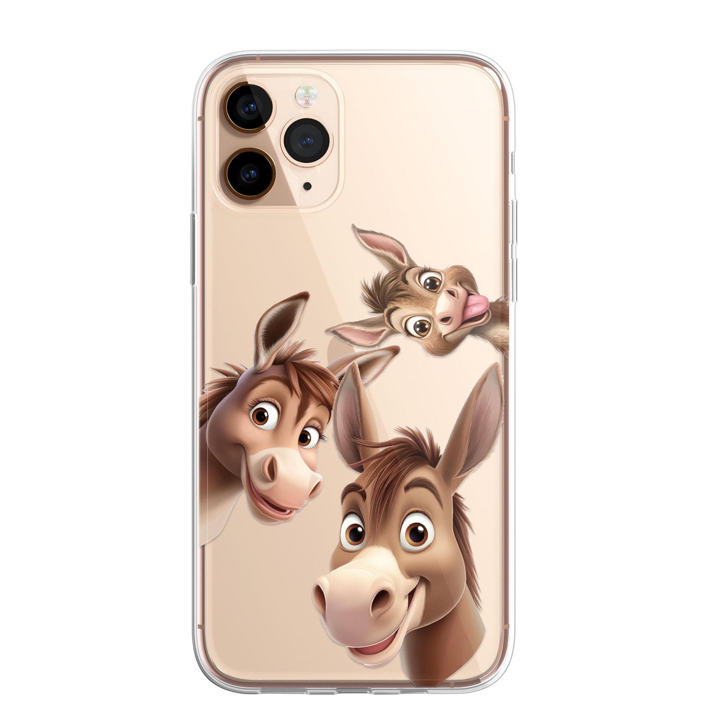 Donkey Custom Cartoon Phone Case Personalised CLEAR Cute Family Splatter Phone Cover Case for iPhone 16 15 14 13 12 11