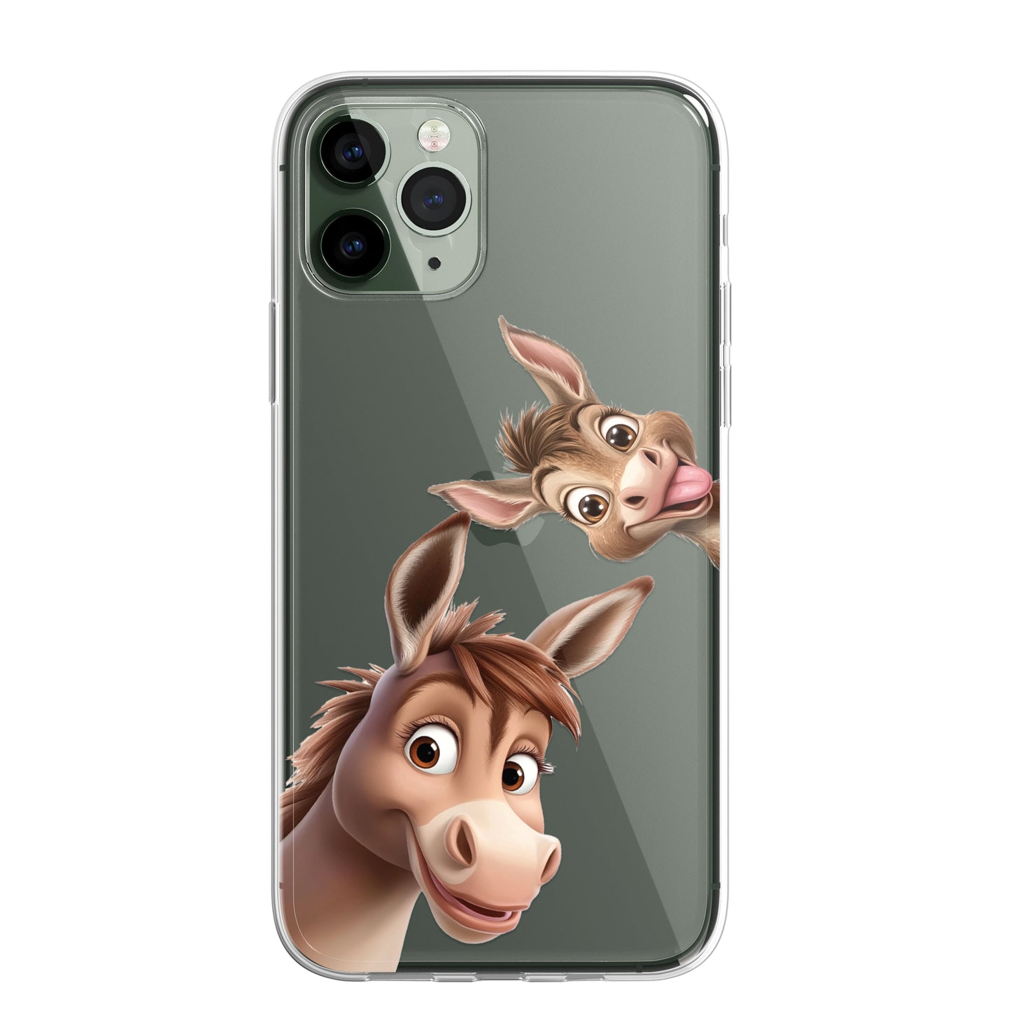 Donkey Custom Cartoon Phone Case Personalised CLEAR Cute Family Splatter Phone Cover Case for iPhone 16 15 14 13 12 11