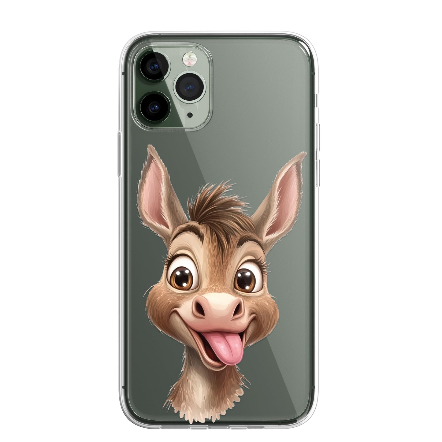 Donkey Custom Cartoon Phone Case Personalised CLEAR Cute Family Splatter Phone Cover Case for iPhone 16 15 14 13 12 11