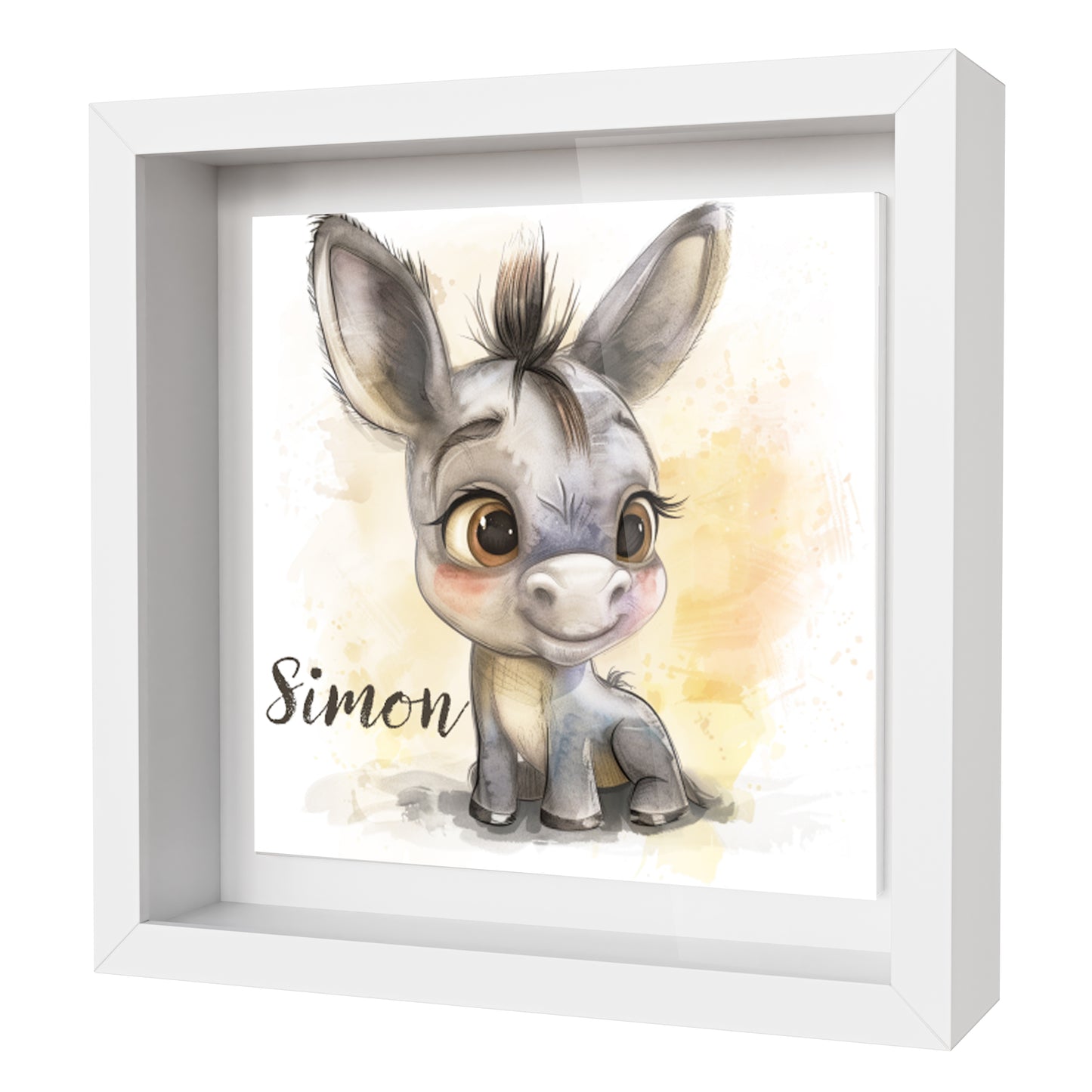 Personalised Baby Donkey Artwork - Framed CERAMIC TILE Print