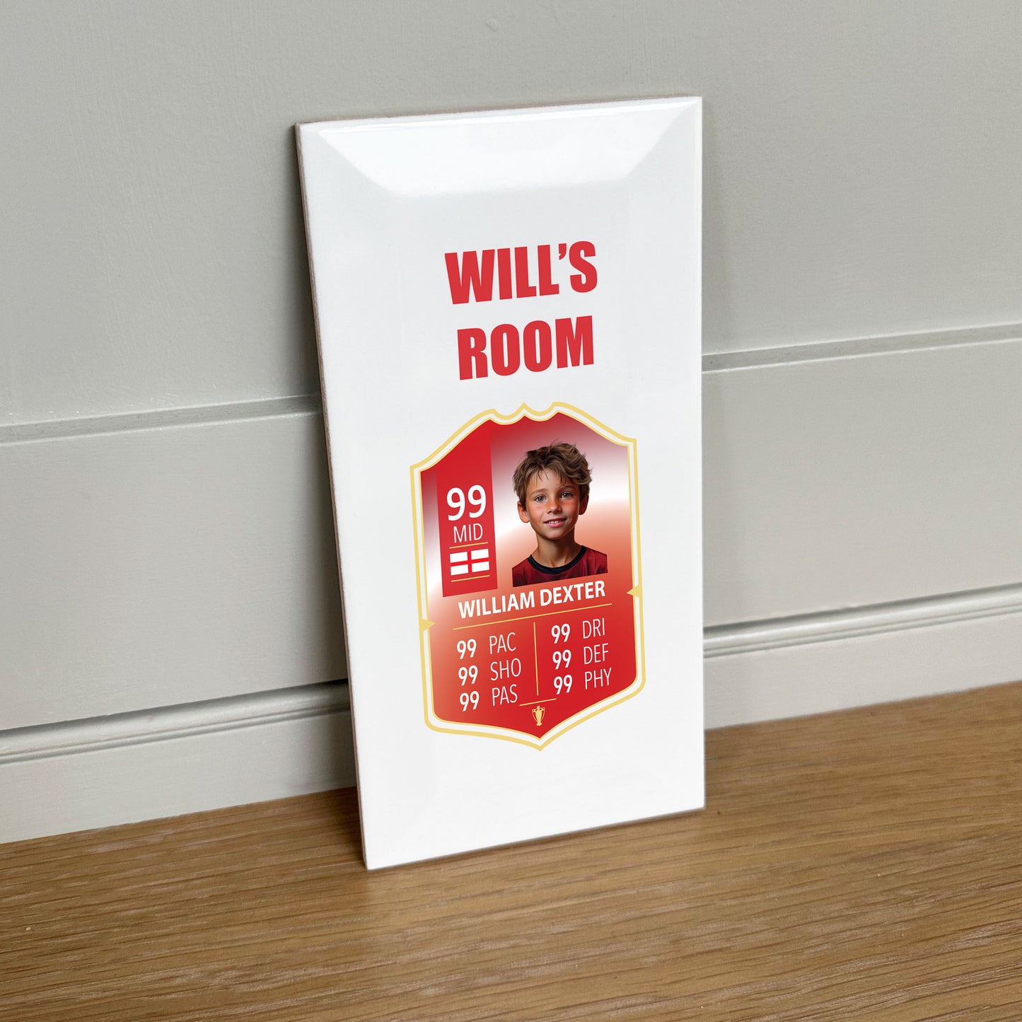 Personalised Premium Ceramic Children's Football Door Plaque - FIFA Card Style Football Gift TOTS Ultimate Team EA FC 24