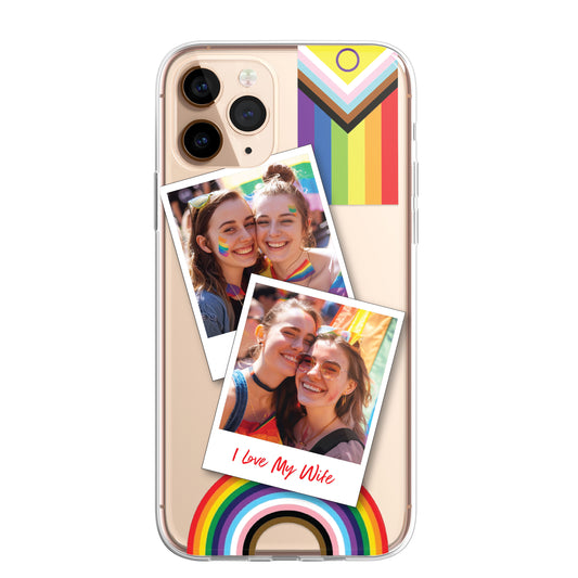 Personalised Custom iPhone Case Photo Collage Inclusive Gay LGBTIQA+ Custom Picture CLEAR Silicone Impact Case for iPhone 11 12 13 14 15 Ranges - CUSTOMISE ONLINE