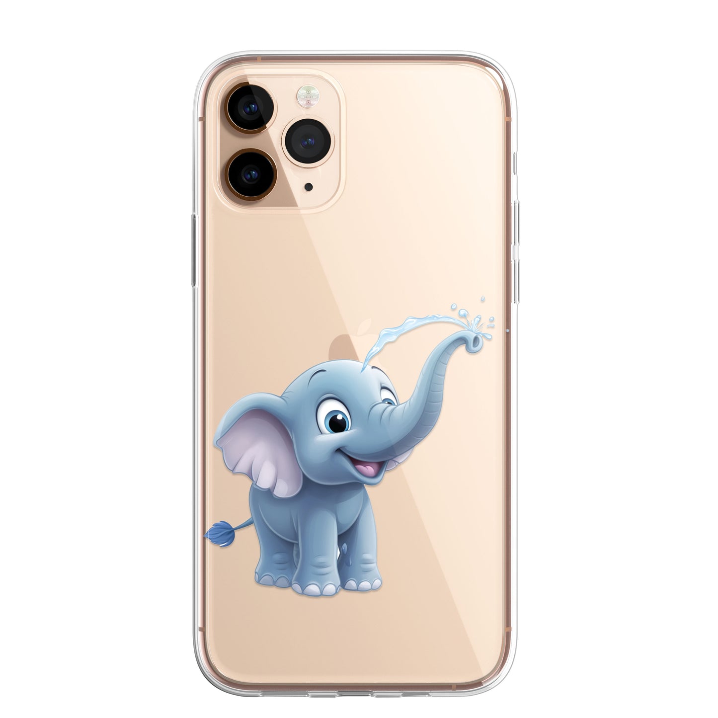 Elephant Custom Cartoon Phone Case Personalised CLEAR Cute Family Splatter Phone Cover Case for iPhone 16 15 14 13 12