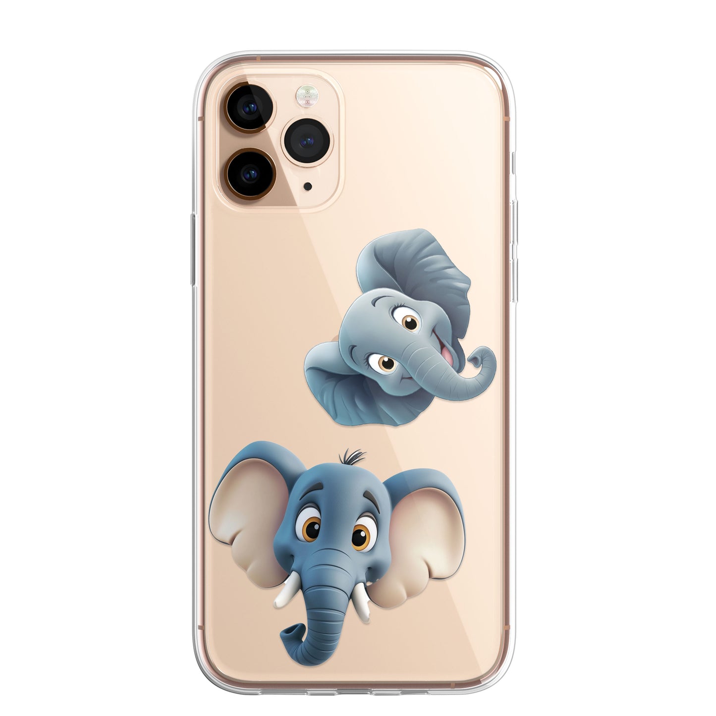 Elephant Custom Cartoon Phone Case Personalised CLEAR Cute Family Splatter Phone Cover Case for iPhone 16 15 14 13 12