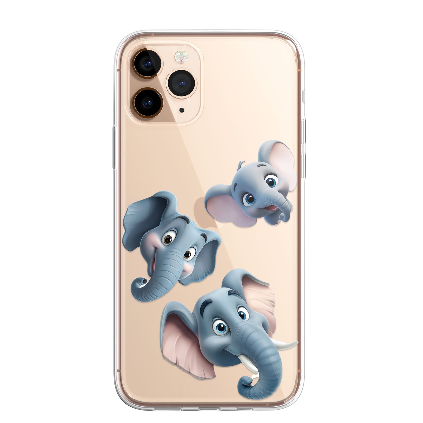 Elephant Custom Cartoon Phone Case Personalised CLEAR Cute Family Splatter Phone Cover Case for iPhone 16 15 14 13 12