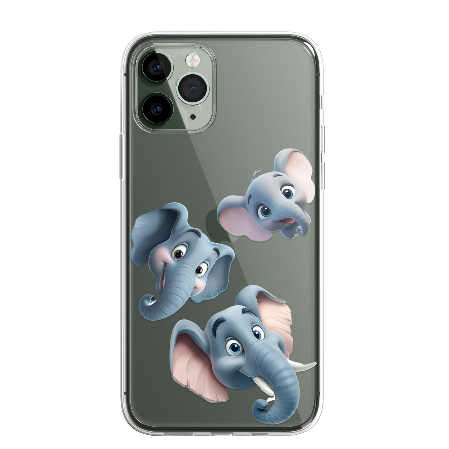 Elephant Custom Cartoon Phone Case Personalised CLEAR Cute Family Splatter Phone Cover Case for iPhone 16 15 14 13 12