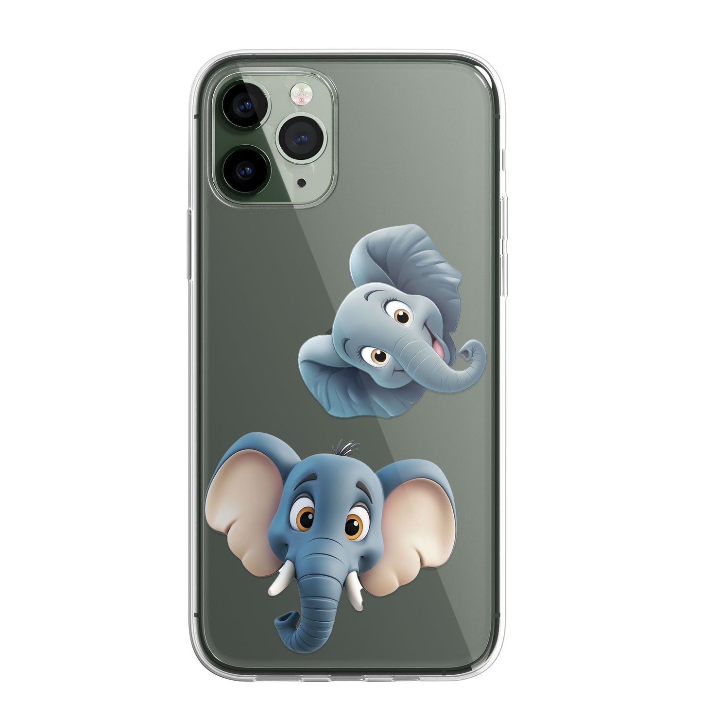 Elephant Custom Cartoon Phone Case Personalised CLEAR Cute Family Splatter Phone Cover Case for iPhone 16 15 14 13 12