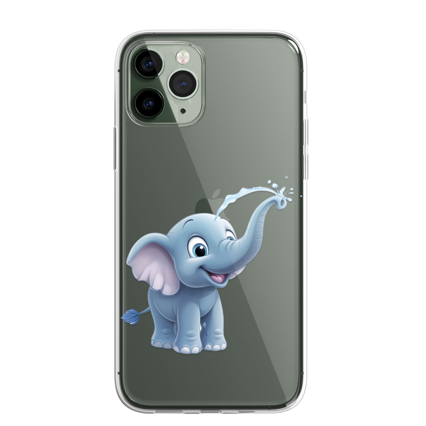 Elephant Custom Cartoon Phone Case Personalised CLEAR Cute Family Splatter Phone Cover Case for iPhone 16 15 14 13 12