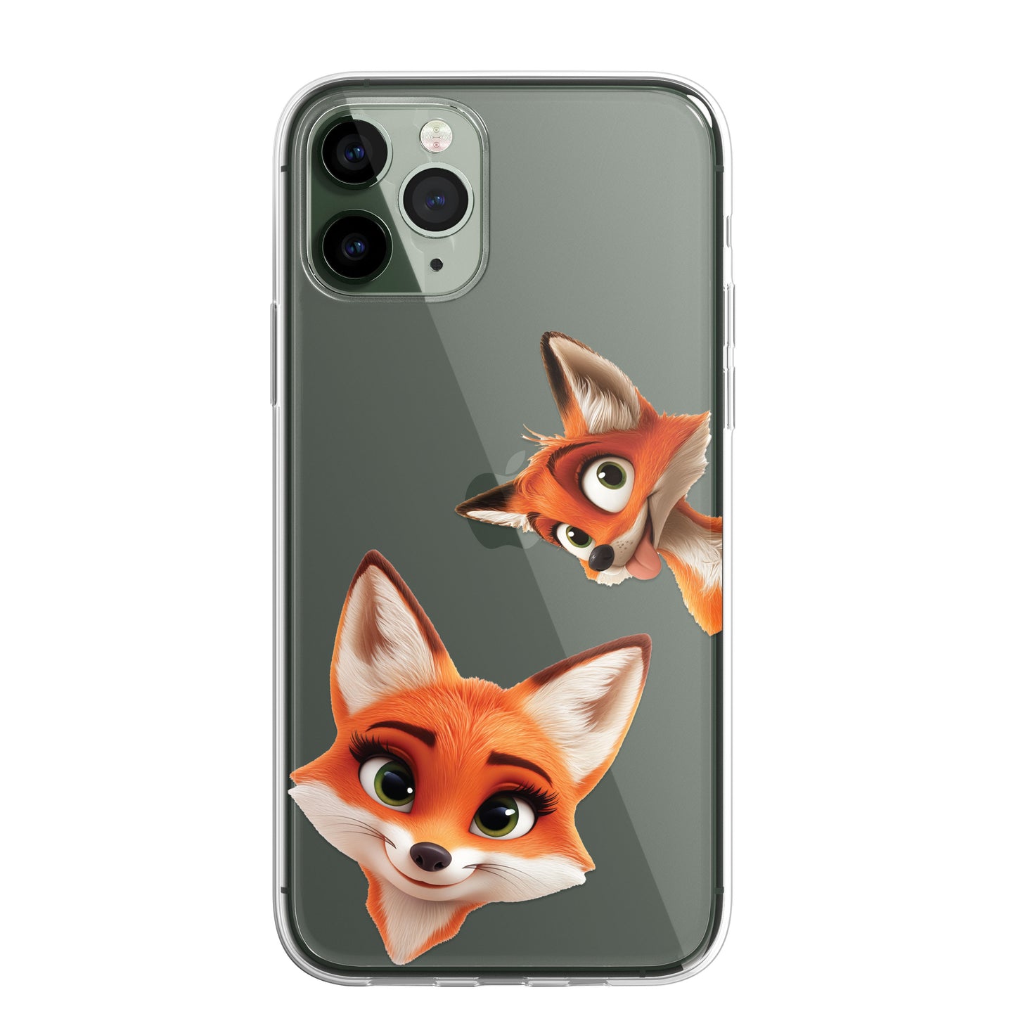 Fox Custom Cartoon Phone Case Personalised CLEAR Cute Family Splatter Phone Cover Case for iPhone 16 15 14 13 12 11