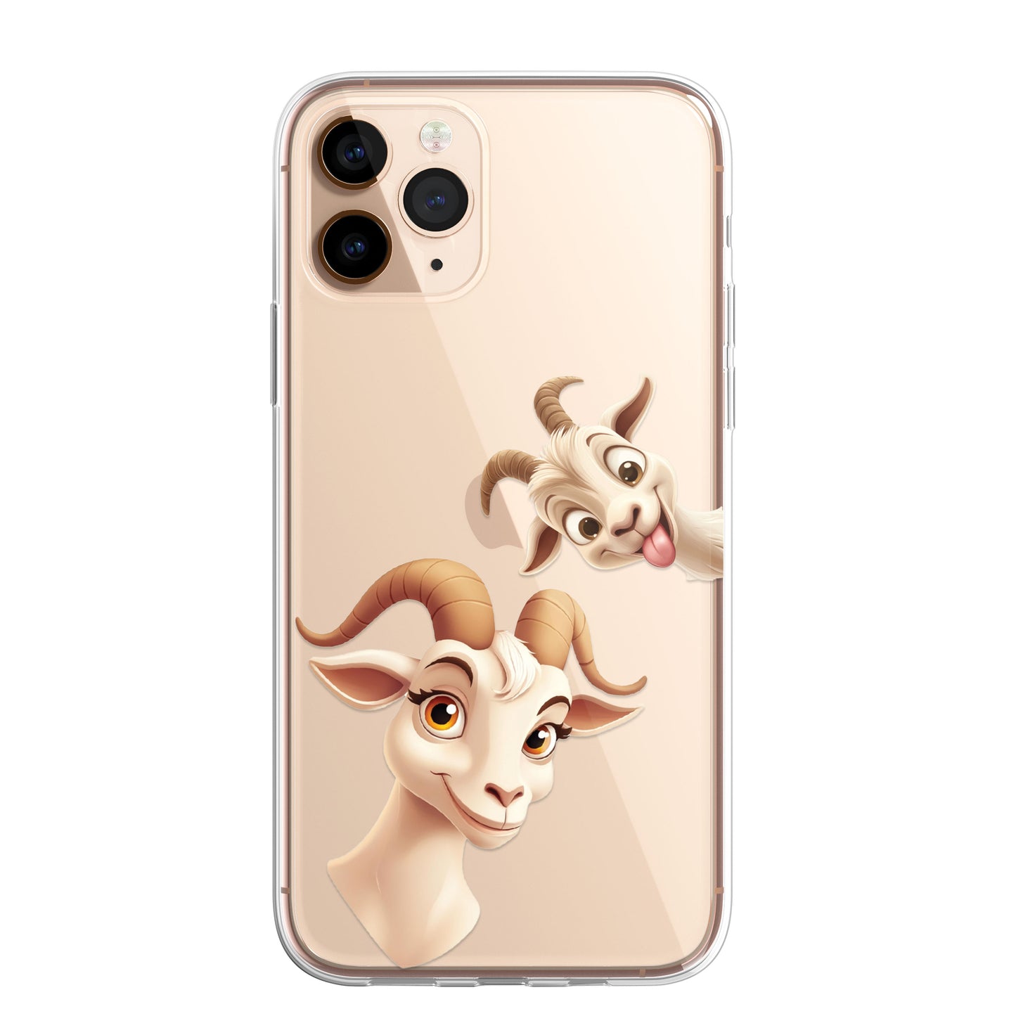 Goat Custom Cartoon Phone Case Personalised CLEAR Cute Family Splatter Phone Cover Case for iPhone 16 15 14 13 12 11