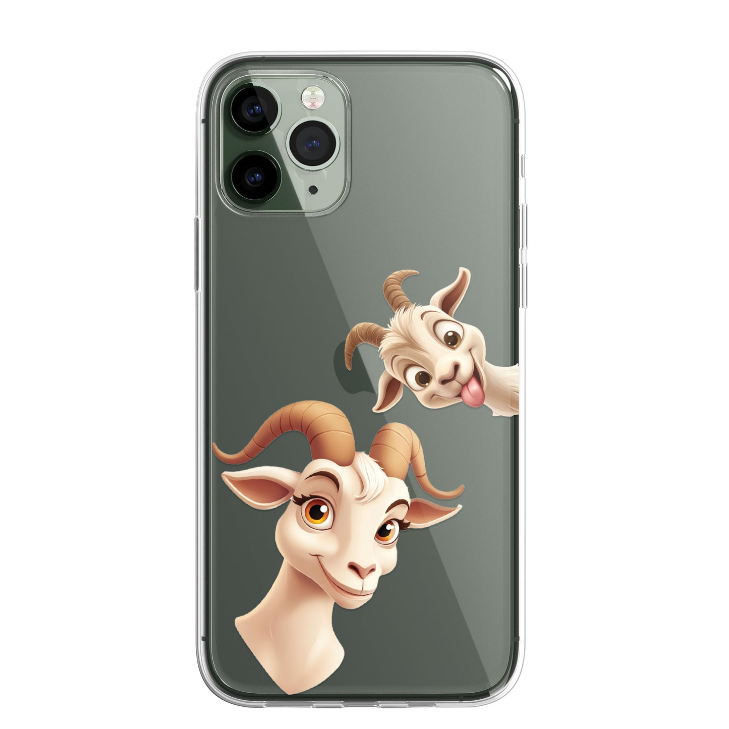 Goat Custom Cartoon Phone Case Personalised CLEAR Cute Family Splatter Phone Cover Case for iPhone 16 15 14 13 12 11