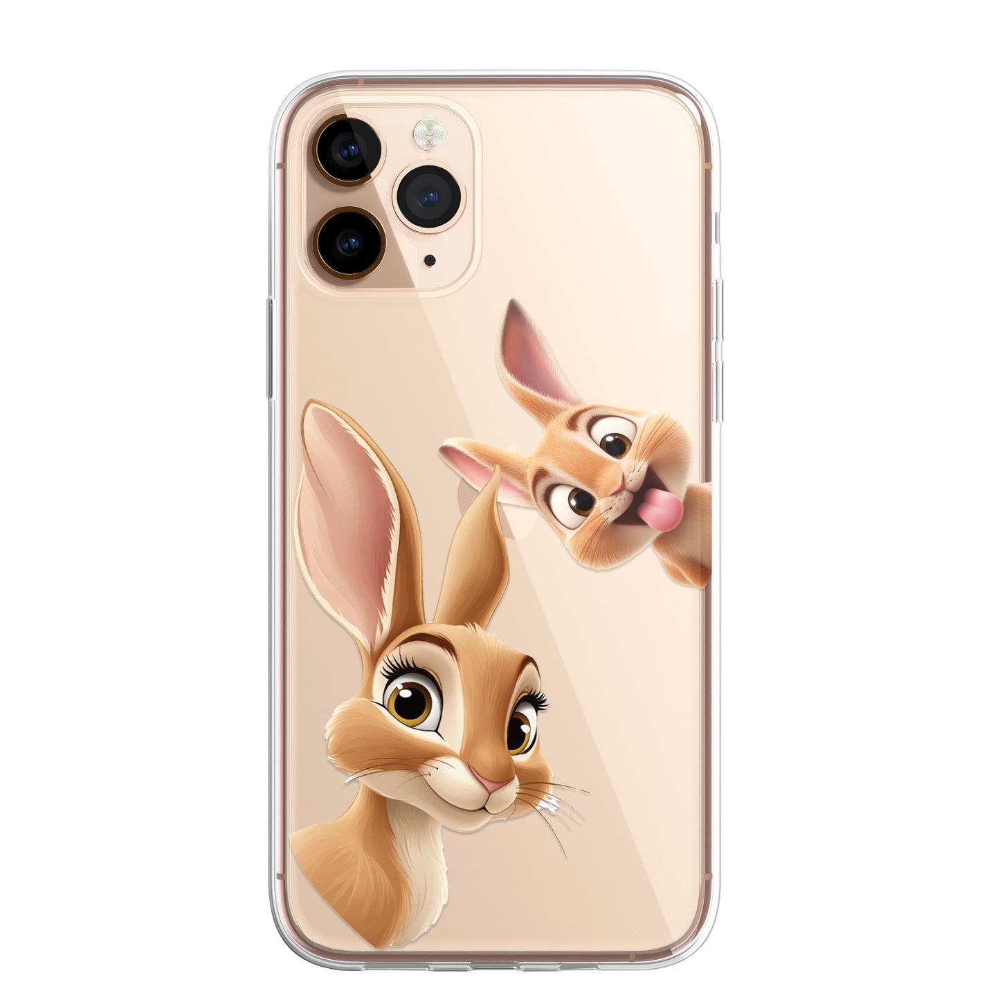 Hare Custom Cartoon Phone Case Personalised CLEAR Cute Family Splatter Phone Cover Case for iPhone 16 15 14 13 12 11