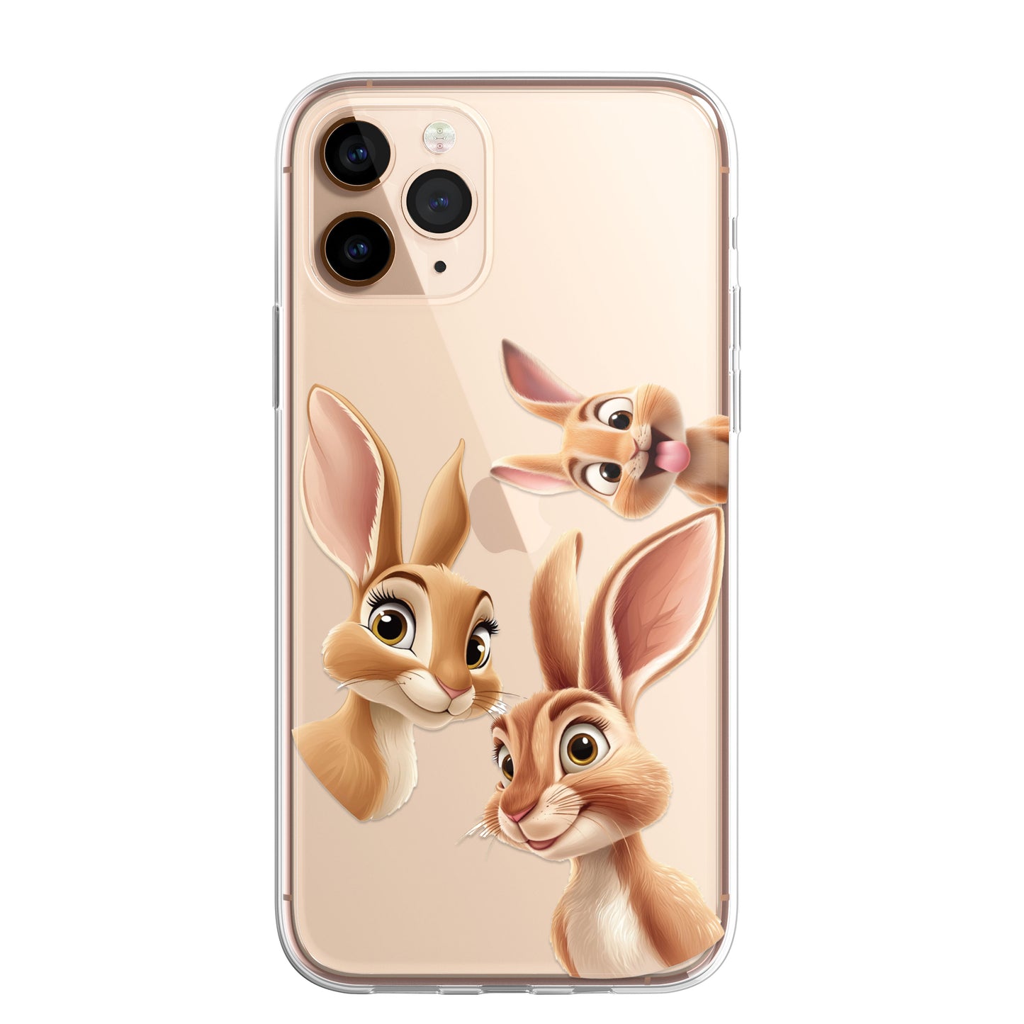 Hare Custom Cartoon Phone Case Personalised CLEAR Cute Family Splatter Phone Cover Case for iPhone 16 15 14 13 12 11