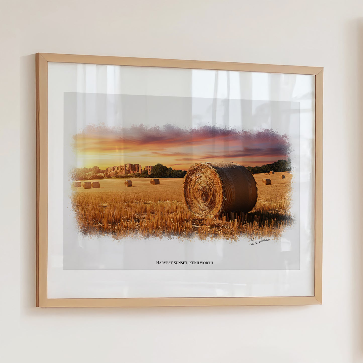 Kenilworth, Warwickshire Local Landmark Print - Kenilworth Harvest by Simon Lambert. Framed or Unframed Print Various Sizes