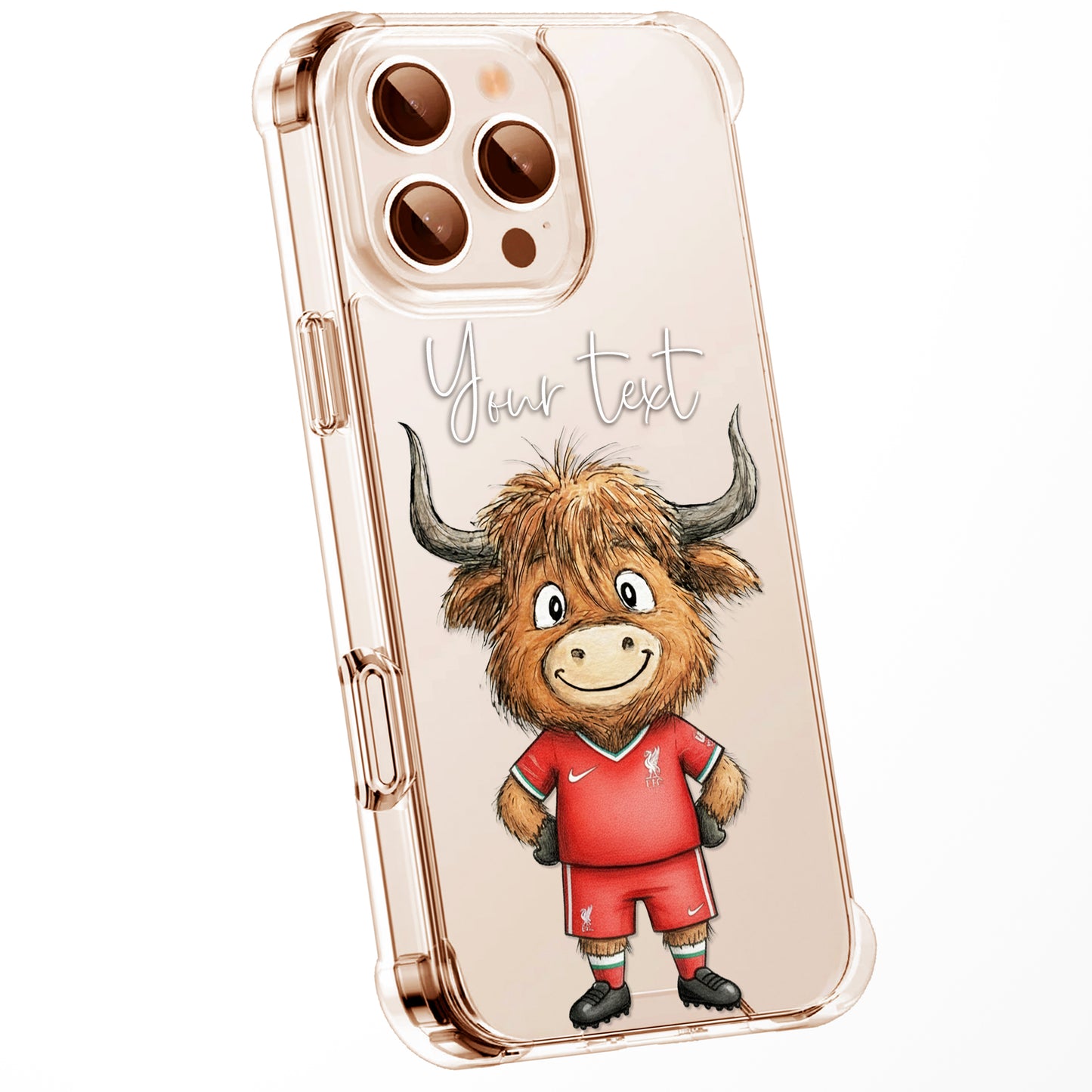 Custom Highland Cow Watercolour Phone Case | Cute Cartoon Animal Art Clear Protective Cover | iPhone 16 15 14 13