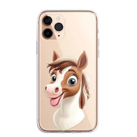 Horse Custom Cartoon Phone Case Personalised CLEAR Cute Family Splatter Phone Cover Case for iPhone 16 15 14 13 12 11