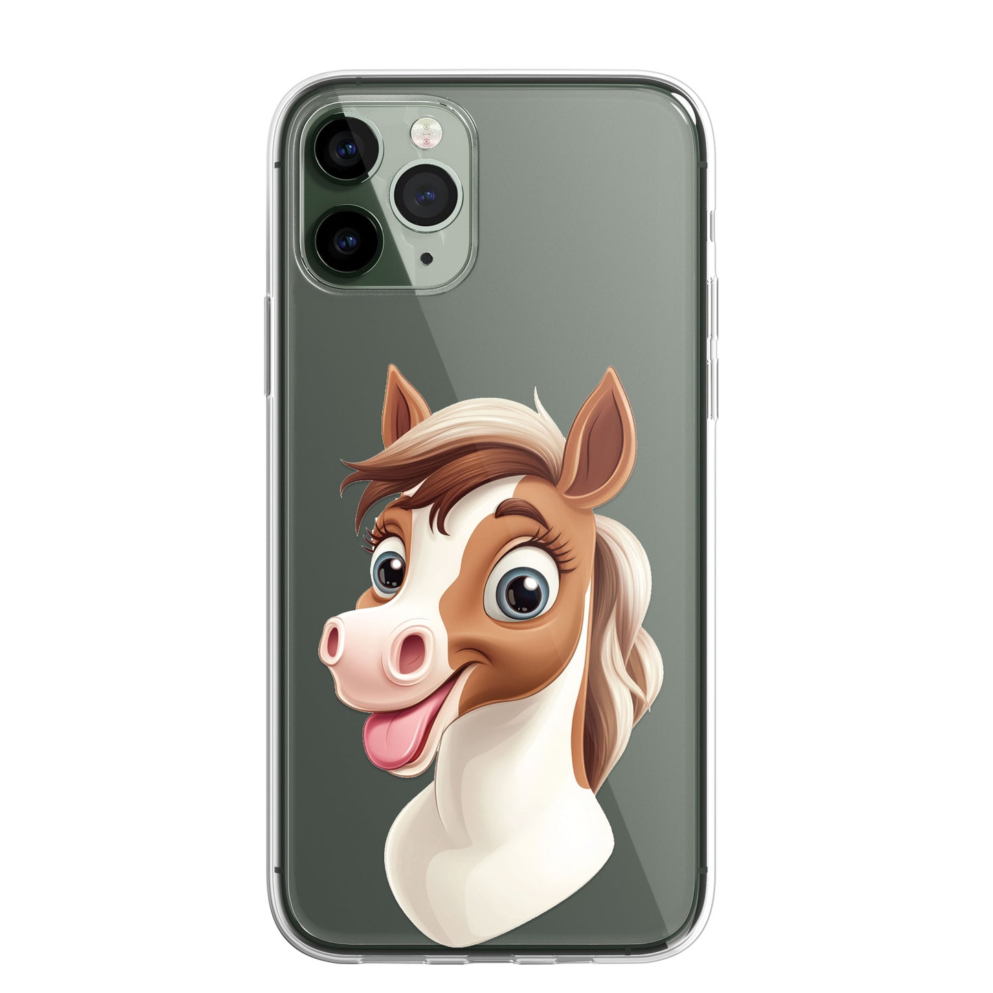 Horse Custom Cartoon Phone Case Personalised CLEAR Cute Family Splatter Phone Cover Case for iPhone 16 15 14 13 12 11