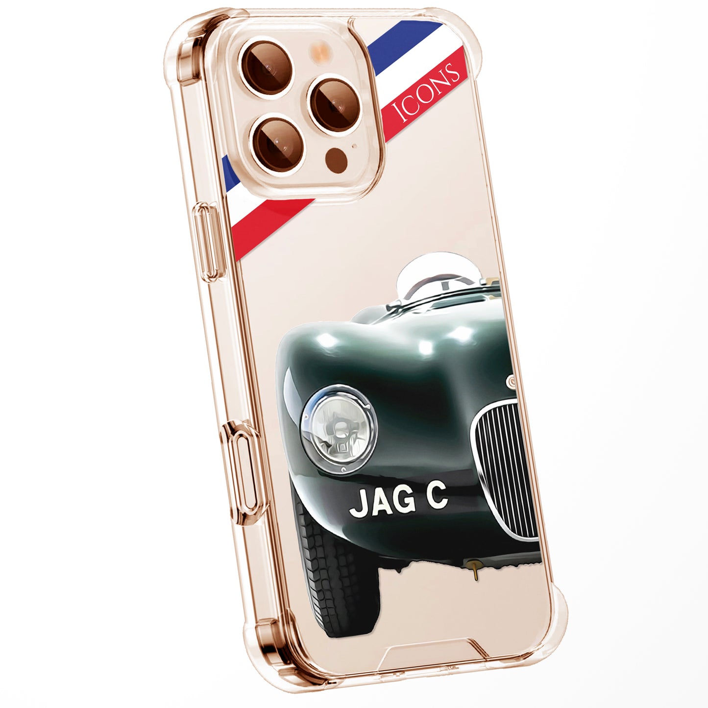 Personalised British Car Watercolour Phone Case for iPhone 16 15 14 13 | Classic Car Art Clear Cover