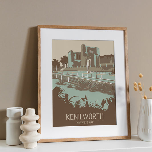 Kenilworth Castle Warwickshire, Contemporary Style Artwork Fine Art Print (Unframed)